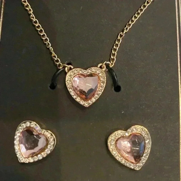 Jessica Carlyle Watch, Necklace And Earring Purple Stone Set NIB - Picture 4 of 7